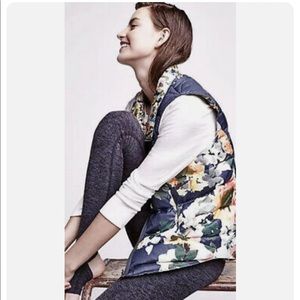 Pure+Good Anthropologie Floral Reversible Puffer Vest